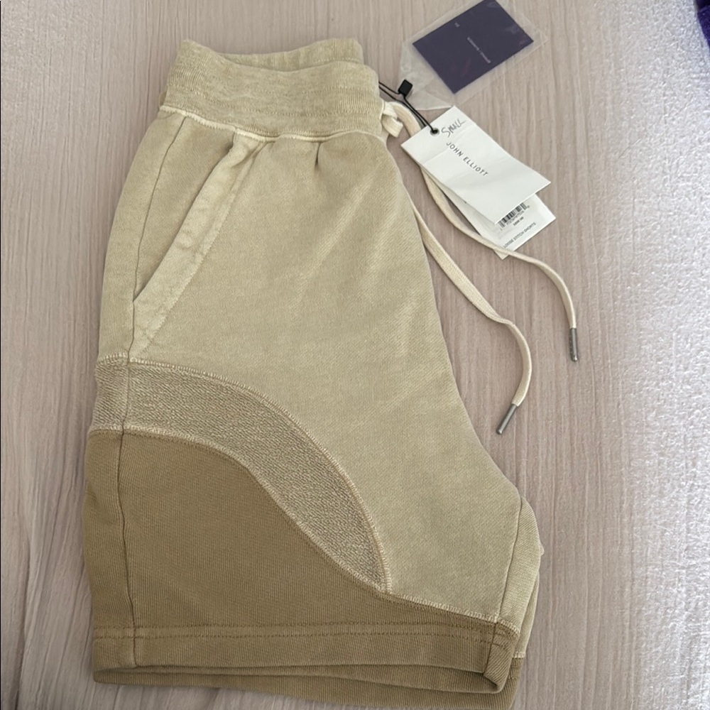 John Elliott Beige and Tan Jogger Shorts